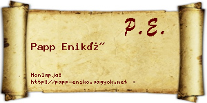 Papp Enikő névjegykártya